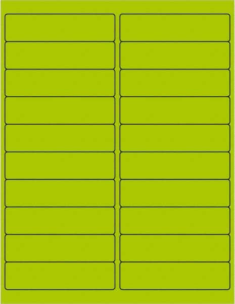 Tape Logic - 4" Long, Fluorescent Green Paper Laser Label - For Laser Printers - Makers Industrial Supply