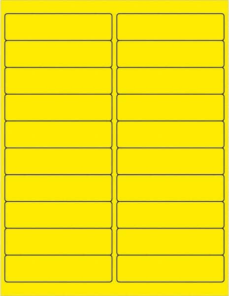 Tape Logic - 4" Long, Fluorescent Yellow Paper Laser Label - For Laser Printers - Makers Industrial Supply