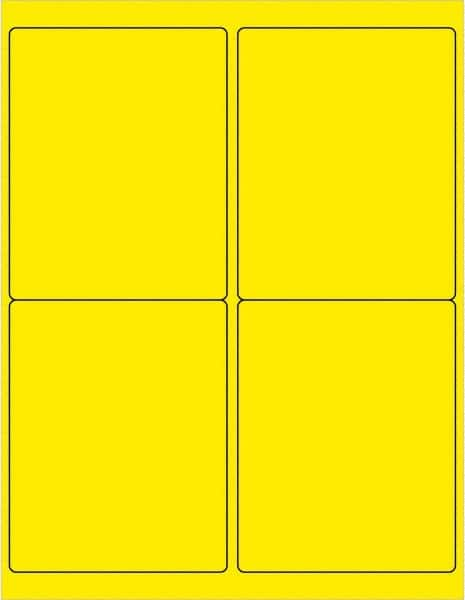 Tape Logic - 5" Long, Fluorescent Yellow Paper Laser Label - For Laser Printers - Makers Industrial Supply