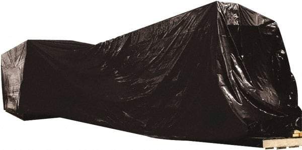 Made in USA - 100" Long x 3" Wide Polyethylene Plastic Film - Black, Case - Makers Industrial Supply