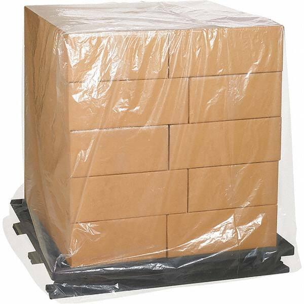 Made in USA - 44" Long x 52" Wide x 90" High Pallet Cover - Clear, Case, 50 Piece - Makers Industrial Supply