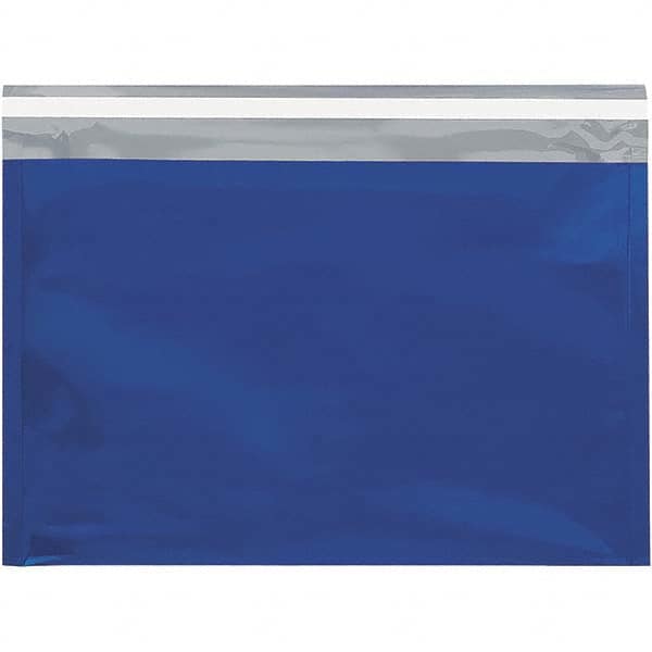 Value Collection - 12-3/4" Long x 9-1/2" Wide Peel-Off Self-Seal Metallic Mailer - Blue - Makers Industrial Supply