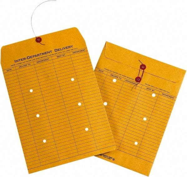 Made in USA - 13" Long x 10" Wide Draw String Inter-Department Envelope - Kraft - Makers Industrial Supply