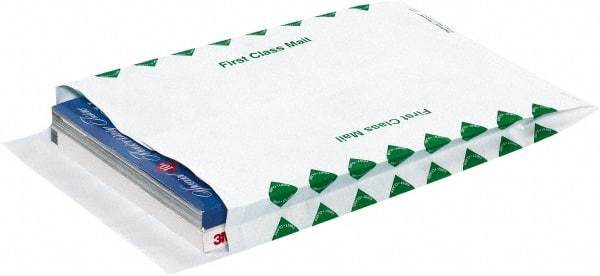 Dupont - 13" Long x 10" Wide Peel-Off Self-Seal Tyvek Expansion Envelope - White/Green - Makers Industrial Supply