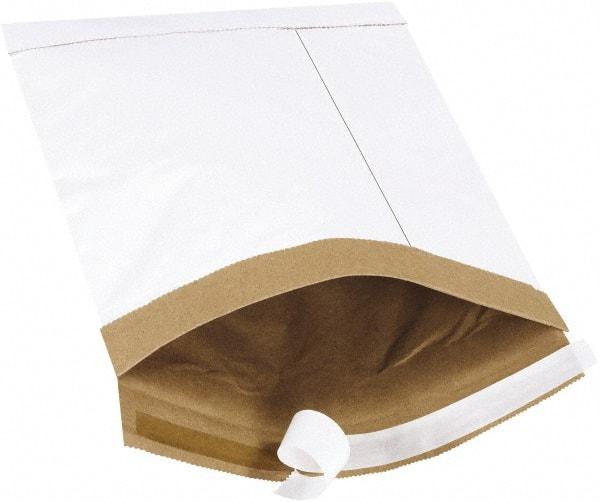 Made in USA - 12" Long x 7-1/4" Wide Peel-Off Self-Seal Padded Mailer - White - Makers Industrial Supply