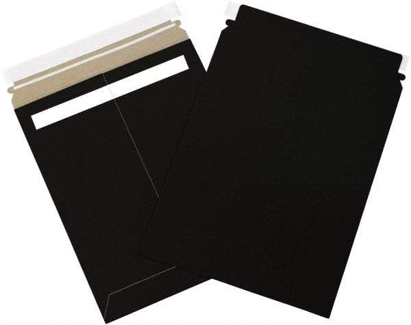 Made in USA - 12-1/4" Long x 9-3/4" Wide Peel-Off Self-Seal Flat Mailer - Black - Makers Industrial Supply