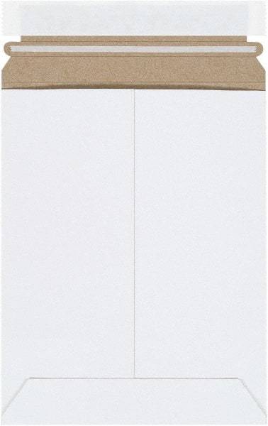 Made in USA - 9" Long x 7" Wide Peel-Off Self-Seal Flat Mailer - White - Makers Industrial Supply