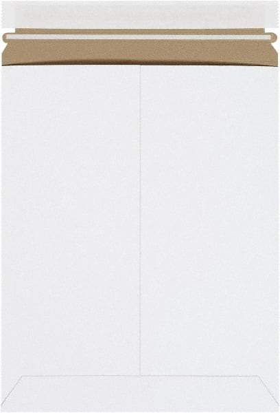 Made in USA - 12-1/4" Long x 9-3/4" Wide Peel-Off Self-Seal Flat Mailer - White - Makers Industrial Supply