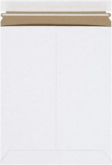 Made in USA - 12-1/4" Long x 9-3/4" Wide Peel-Off Self-Seal Flat Mailer - White - Makers Industrial Supply