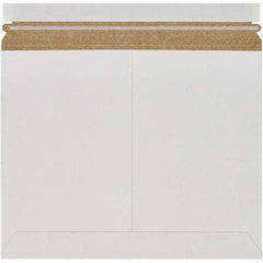 Made in USA - 9-3/4" Long x 12-1/4" Wide Peel-Off Self-Seal Flat Mailer - White - Makers Industrial Supply