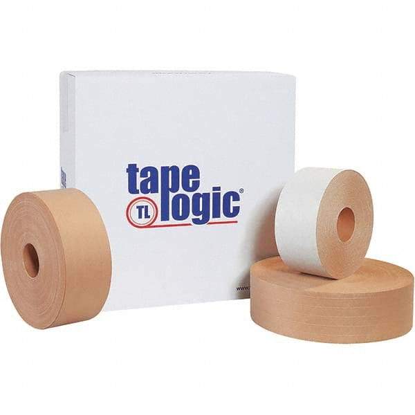 Tape Logic - 3" x 900' Kraft Water Activated Adhesive Packaging Tape - Paper Backing, 5 mil Thick - Makers Industrial Supply