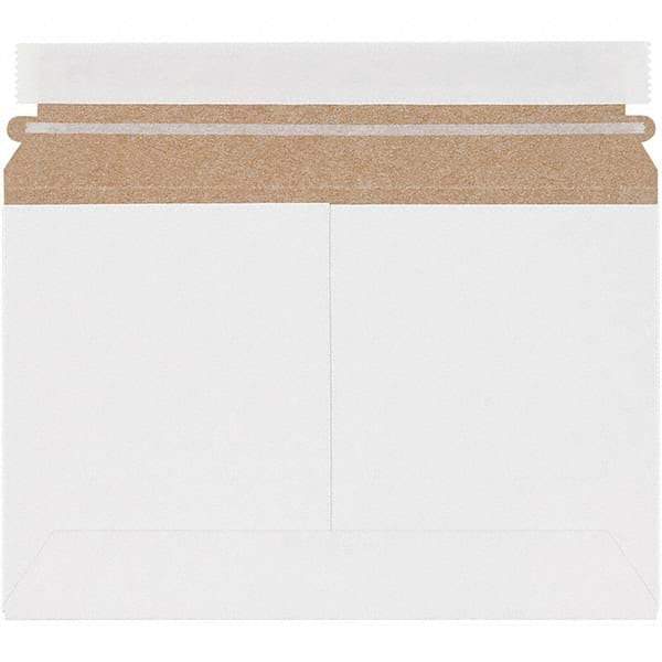 Made in USA - 6" Long x 9-1/2" Wide Peel-Off Self-Seal Flat Mailer - White - Makers Industrial Supply