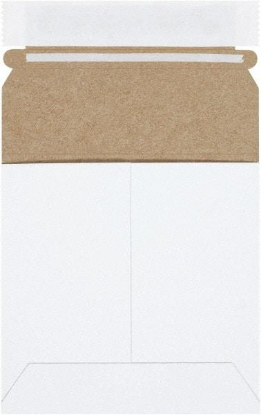 Made in USA - 5-1/8" Long x 5-1/8" Wide Peel-Off Self-Seal Flat Mailer - White - Makers Industrial Supply