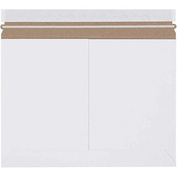 Made in USA - 9-3/4" Long x 12-1/4" Wide Peel-Off Self-Seal Flat Mailer - White - Makers Industrial Supply