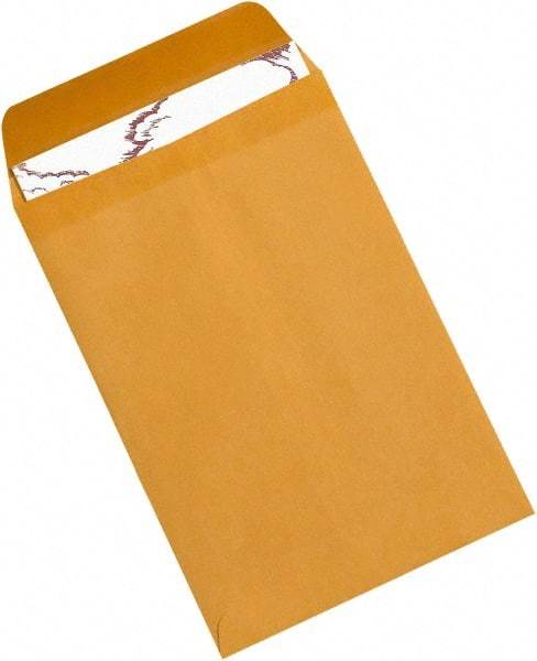 Made in USA - 9-1/2" Long x 6-1/2" Wide Self Seal Natural Kraft Envelope - Kraft - Makers Industrial Supply