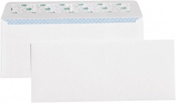 Made in USA - 9-1/2" Long x 4-1/8" Wide Peel-Off Self-Seal Plain White Envelope - White - Makers Industrial Supply