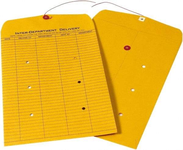 Made in USA - 15" Long x 10" Wide Draw String Inter-Department Envelope - Kraft - Makers Industrial Supply