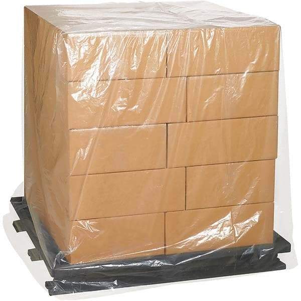 Made in USA - 48" Long x 51" Wide x 75" High Pallet Cover - Clear, Case, 100 Piece - Makers Industrial Supply