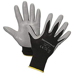 Size Medium Gloves-Pure Fit 13 cut, Lightweight black nylon shell with gray foamed nitrile palm coating - Makers Industrial Supply