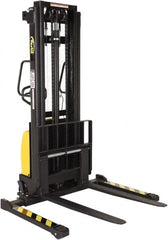 Vestil - 2,000 Lb Capacity, 118" Lift Height, Battery Powered Stacker - 2-1/8" Lowered Height, 42" Fork Length, 26-3/4" Overall Width - Makers Industrial Supply