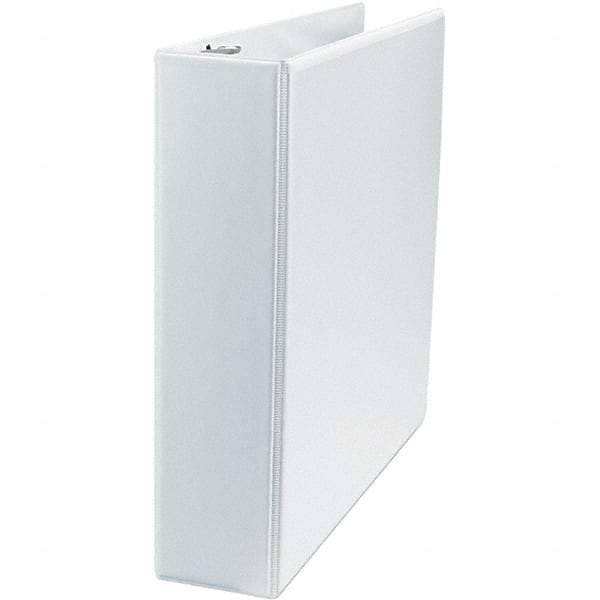 Universal One - 500 Sheet Capacity, 8-1/2 x 11", View Ring Binder - Polypropylene, White - Makers Industrial Supply