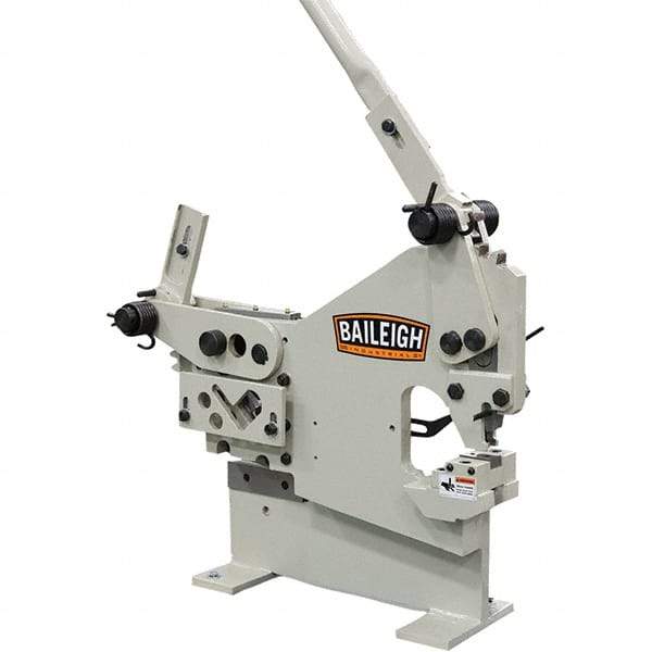 Baileigh - 6-1/4" Throat Depth, 16 Ton Punch Pressure, 5/16" Punch Capacity Ironworker - 39" Wide x 26" High x 16" Deep - Makers Industrial Supply