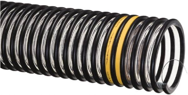 Kuriyama of America - 4" ID x 4.69" OD, 35 Max psi, 28 In. Hg, Dry Material Handling & Transfer Hose - Static Dissipative Polyurethane with Grounding Wire, -40 to 150°F, 12" Bend Radius, 100' Coil Length, Transparent - Makers Industrial Supply