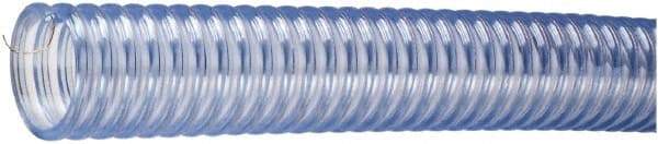 Kuriyama of America - 4" ID x 4.72" OD, 35 Max psi, 28 In. Hg, Dry Material Handling & Transfer Hose - PVC with Grounding Wire, -4 to 150°F, 10" Bend Radius, 50' Coil Length, Transparent - Makers Industrial Supply