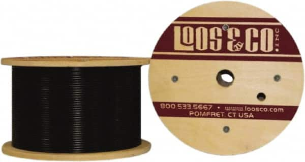 Loos & Co. - 1/16" x 3/64" Diam, Steel Wire Rope - 270 Lb Breaking Strength, 7 x 7, Nylon Coating - Makers Industrial Supply