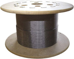 Loos & Co. - 3/16" x 1/8" Diam, Steel Wire Rope - 1,760 Lb Breaking Strength, 7 x 19, Vinyl Coating - Makers Industrial Supply