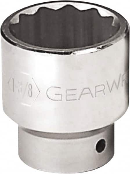 GearWrench - 1-11/16", 3/4" Drive, Standard Hand Socket - 12 Points, 2-9/16" OAL, Alloy Steel, Chrome Finish - Makers Industrial Supply