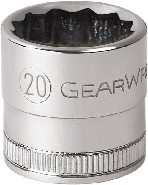 GearWrench - 1/2" Drive, Standard Hand Socket - 12 Points, 1-31/32" OAL, Alloy Steel, Chrome Finish - Makers Industrial Supply