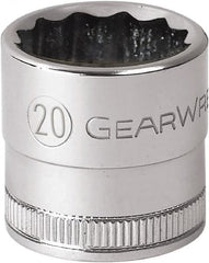 GearWrench - 1/2" Drive, Standard Hand Socket - 12 Points, 1-31/32" OAL, Alloy Steel, Chrome Finish - Makers Industrial Supply