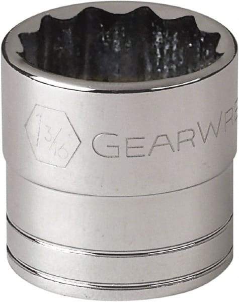 GearWrench - 1-3/16", 1/2" Drive, Standard Hand Socket - 12 Points, 1-21/32" OAL, Alloy Steel, Chrome Finish - Makers Industrial Supply