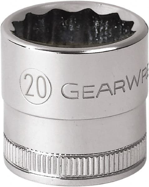 GearWrench - 1/2" Drive, Standard Hand Socket - 12 Points, 1-19/32" OAL, Alloy Steel, Chrome Finish - Makers Industrial Supply