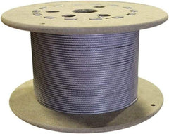 Loos & Co. - 3/16" x 1/8" Diam, Galvanized Steel Wire Rope - 2,000 Lb Breaking Strength, 7 x 19, Nylon Coating - Makers Industrial Supply