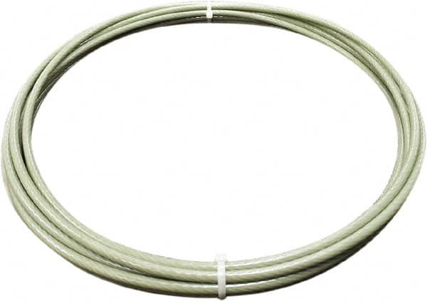 Loos & Co. - 50' Long, 1/8" x 1/8" Diam, Stainless Steel Wire Rope - 2,000 Lb Breaking Strength, 7 x 19 - Makers Industrial Supply