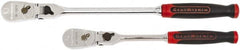 GearWrench - 1/4" & 3/8" Drive Pear Head Ratchet Set - Full Polish Chrome Finish, 8.23" & 13.63" OAL, 84 Gear Teeth, Cushion Grip Handle, Flex Head - Makers Industrial Supply