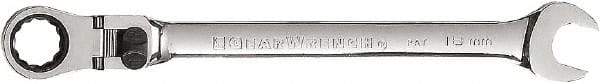 GearWrench - 17mm 12 Point Flexhead Combination Wrench - 10" OAL, Steel, Full Polish Finish - Makers Industrial Supply