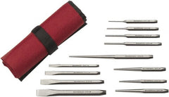 GearWrench - 12 Piece Center Punch, Cold Chisel, Starter & Long Taper Punch Set - 1/4 to 5/8" Chisel, 3/8 to 1/2" Punch, Hex Shank - Makers Industrial Supply