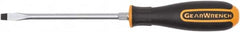 GearWrench - 1/4" Blade Width, 8.7" OAL Slotted Screwdriver - 4" Blade Length, Round Shank, Acetate with Rubber Grip Handle - Makers Industrial Supply