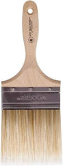 Wooster Brush - 4" Flat Polyester Wall Brush - 3-15/16" Bristle Length, 5-3/8" Wood Beavertail Handle - Makers Industrial Supply