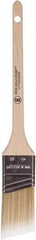 Wooster Brush - 1-1/2" Angled Polyester Angular Brush - 2-3/16" Bristle Length, 6-1/2" Wood Fluted Handle - Makers Industrial Supply