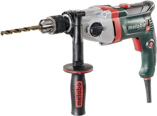 Metabo - 1/2" Keyed Chuck, 0 to 1,000/0 to 3,100 RPM, Pistol Grip Handle Electric Drill - 9.6 Amps, 120 Volts, Reversible - Makers Industrial Supply