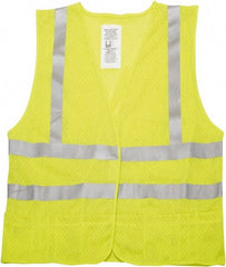 High Visibility Vest: X-Large Yellow, Hook & Loop Closure, 3 Pocket