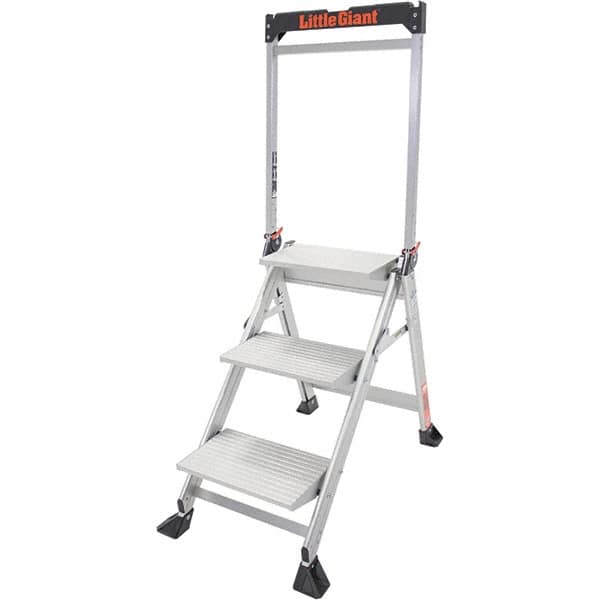 Little Giant Ladder - 3 Steps, 3' High, Type IAA Rating, Aluminum Step Stand - 375 Lb Capacity, 21-1/2" Base Width - Makers Industrial Supply