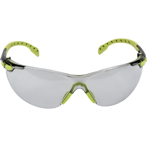 3M - Gray Lenses, Frameless Safety Glasses - Anti-Fog, Green Frame, Size Universal, Wrap Around - Makers Industrial Supply