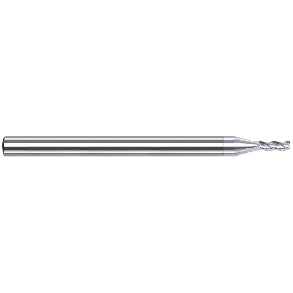 Corner Radius End Mill: 0.1″ Dia, 0.15″ LOC, 0.005″ Radius, 3 Flutes, Solid Carbide 1-1/2″ OAL, 1/8″ Shank Dia, 42 ° Helix, TiB2 Coated, Corner Radius End