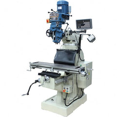 Baileigh - 9" Table Width x 42" Table Length, Step Pulley Control, 1 Phase Knee Milling Machine - R8 Spindle Taper, 3 hp - Makers Industrial Supply