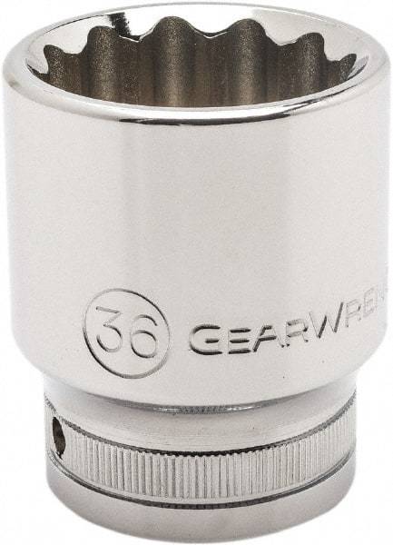 GearWrench - 3/4" Drive, Standard Hand Socket - 12 Points, 2.2" OAL, Alloy Steel, Chrome Finish - Makers Industrial Supply